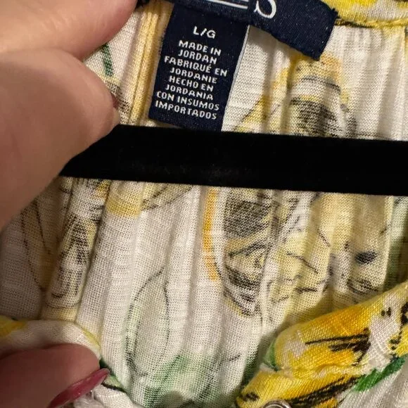 ❤️CHAPS LEMON THEME SPRING/SUMMER TOP   LARGE  #J - Picture 7 of 7